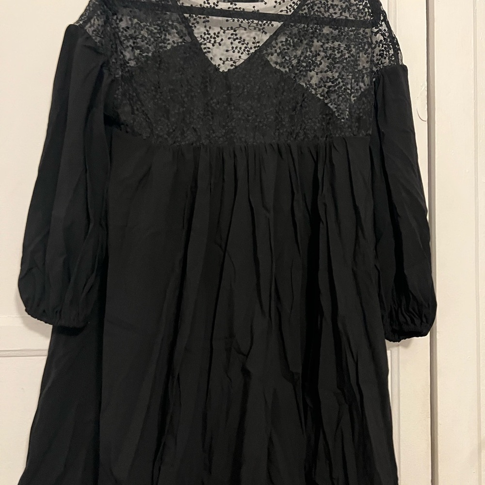 Black short dress with long sleeve